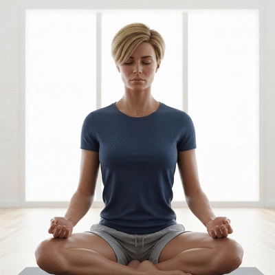 User practicing breathwork