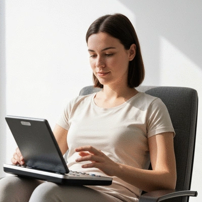 User using biofeedback device