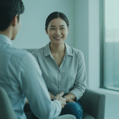 Lifestyle image of a patient receiving psychological support