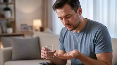 User using pain relief medication
