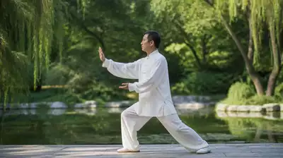 User practicing Tai Chi in a tranquil park